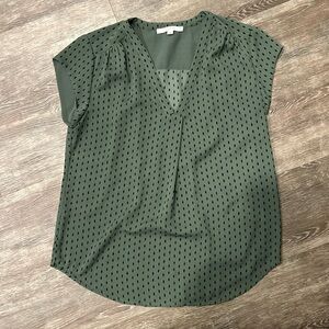 Green Short Sleeve Blouse